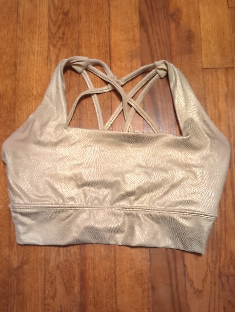 buffbunny metallic gold snakeskin sports bra